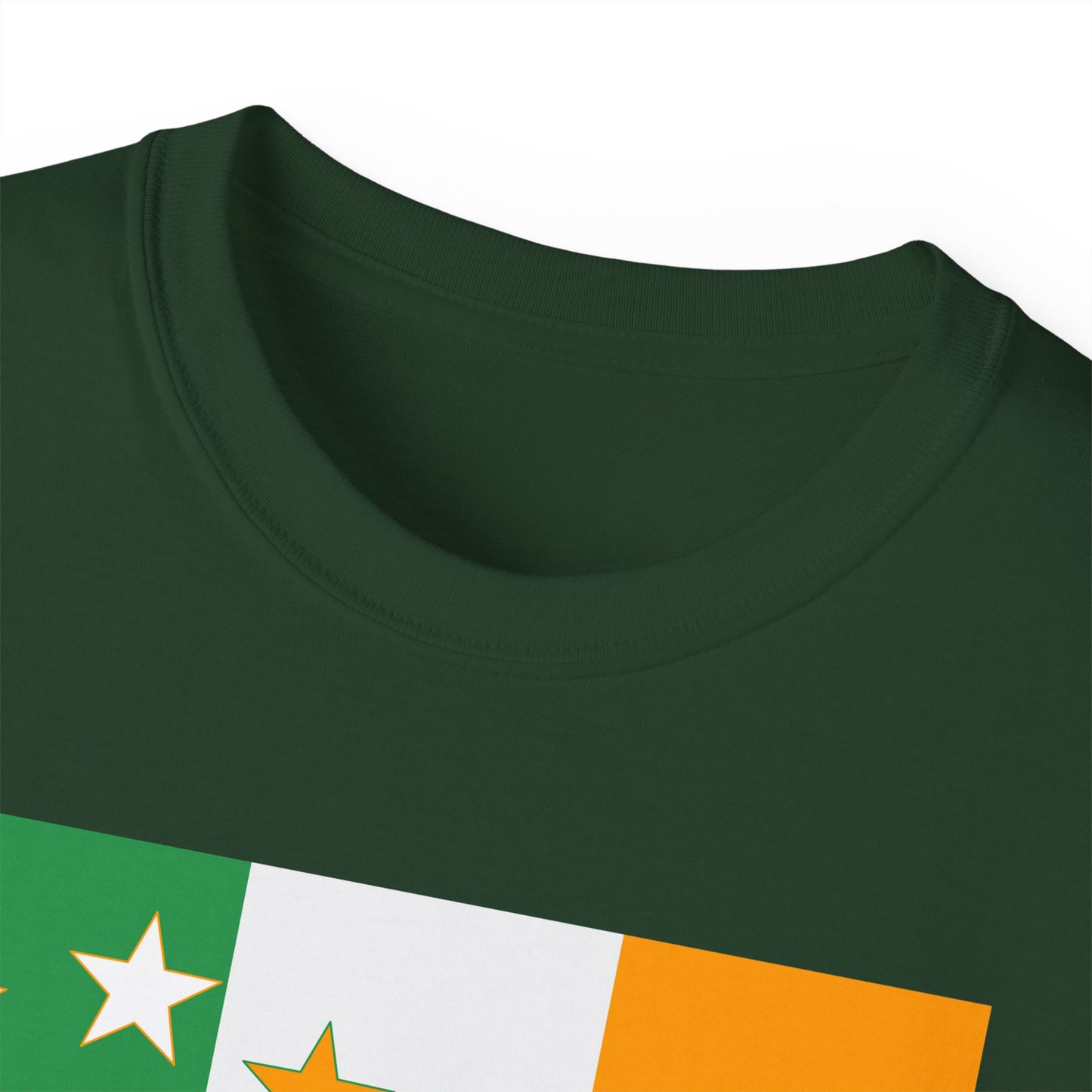 Irish Flag Tricolour with Socialist Starry Plough Unisex Ultra Cotton Tee