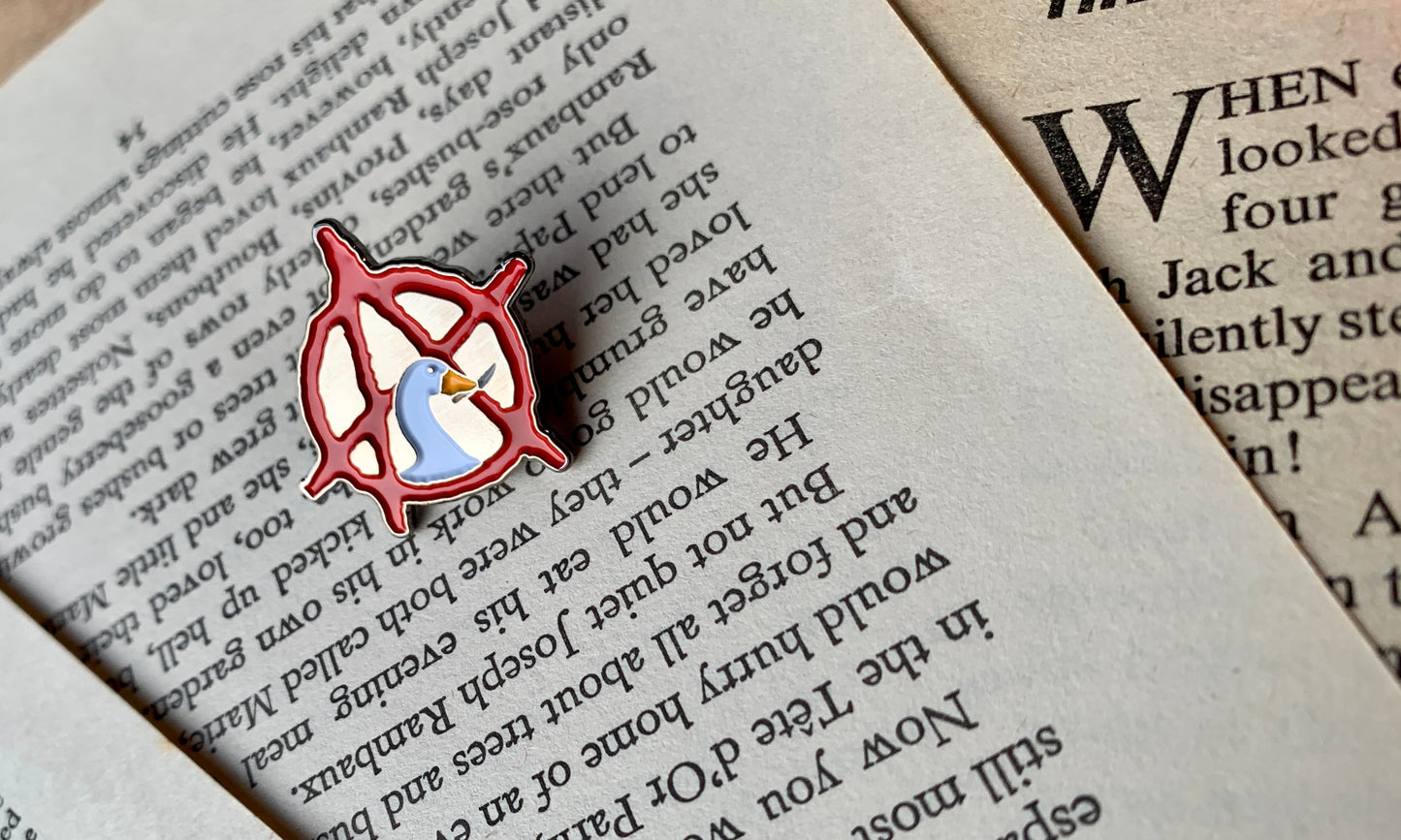 Anarchist Goose Anarchy A Leftist Video Game Pin Badge