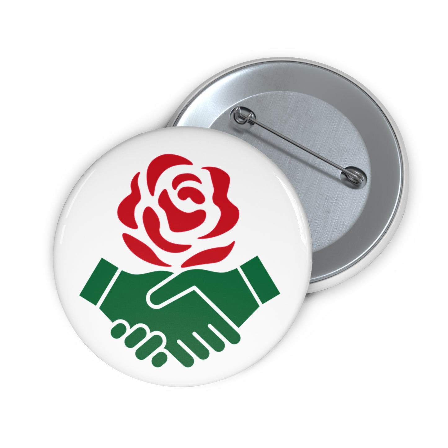 Socialist Red Rose Solidarity Leftist Pin Badge Button