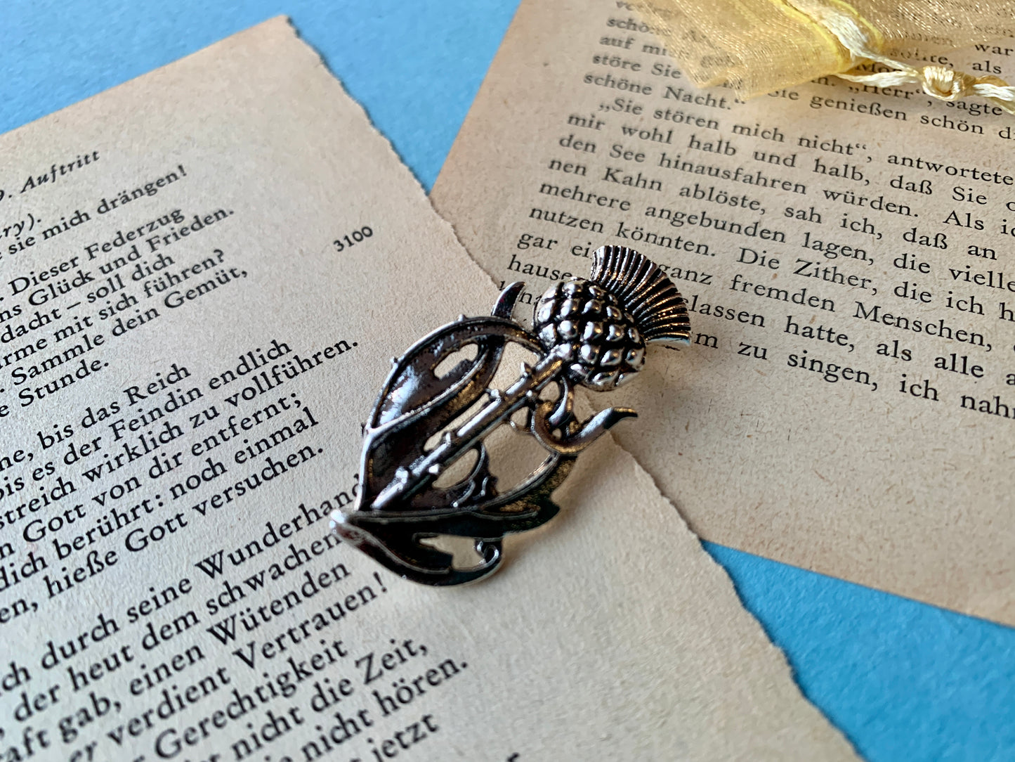 Scottish Silver Metal Thistle Brooch Pin Badge