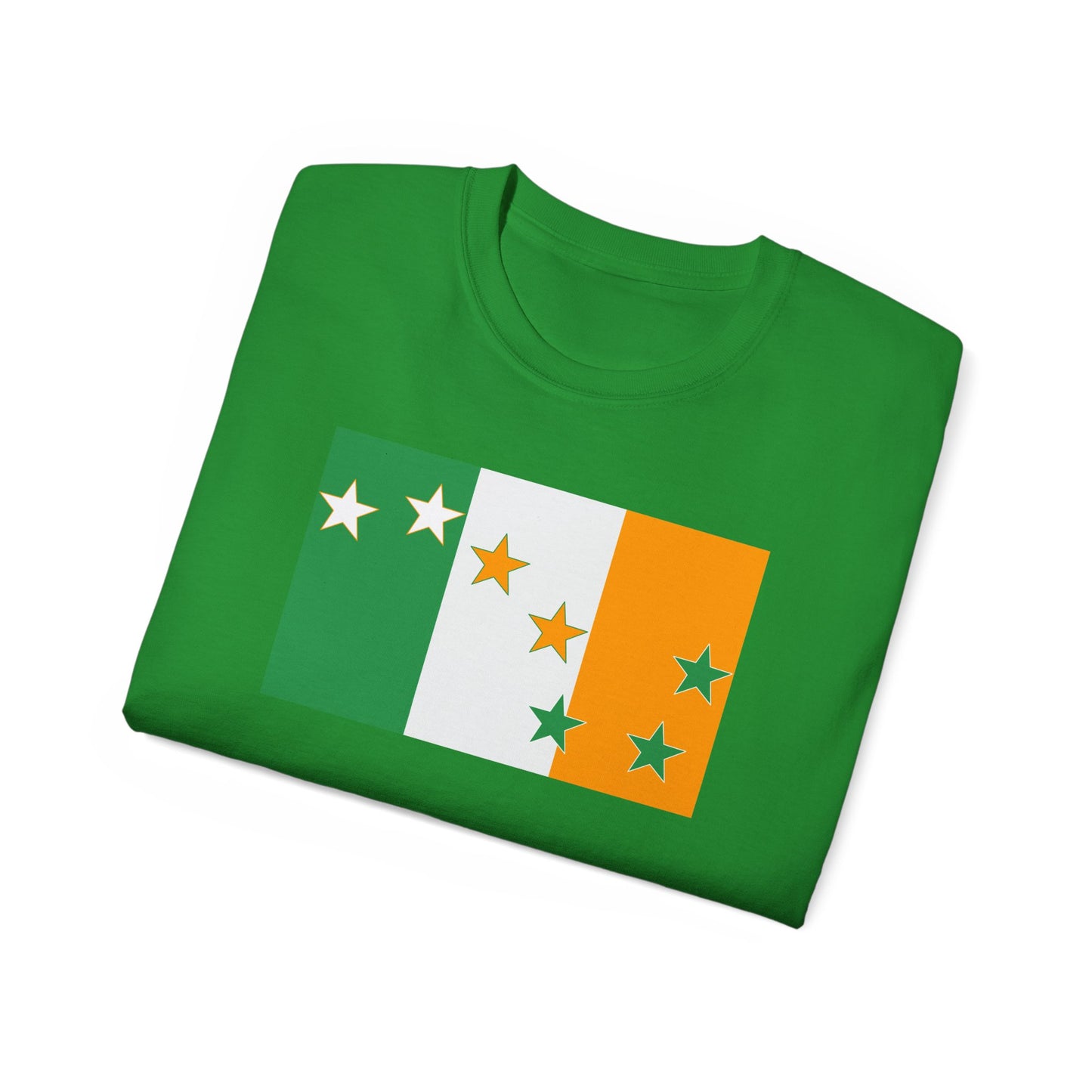 Irish Flag Tricolour with Socialist Starry Plough Unisex Ultra Cotton Tee