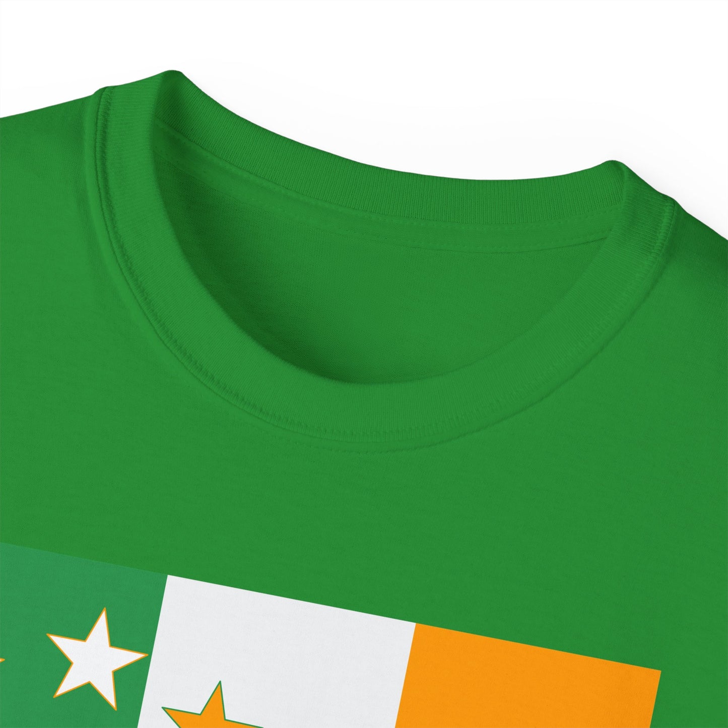 Irish Flag Tricolour with Socialist Starry Plough Unisex Ultra Cotton Tee