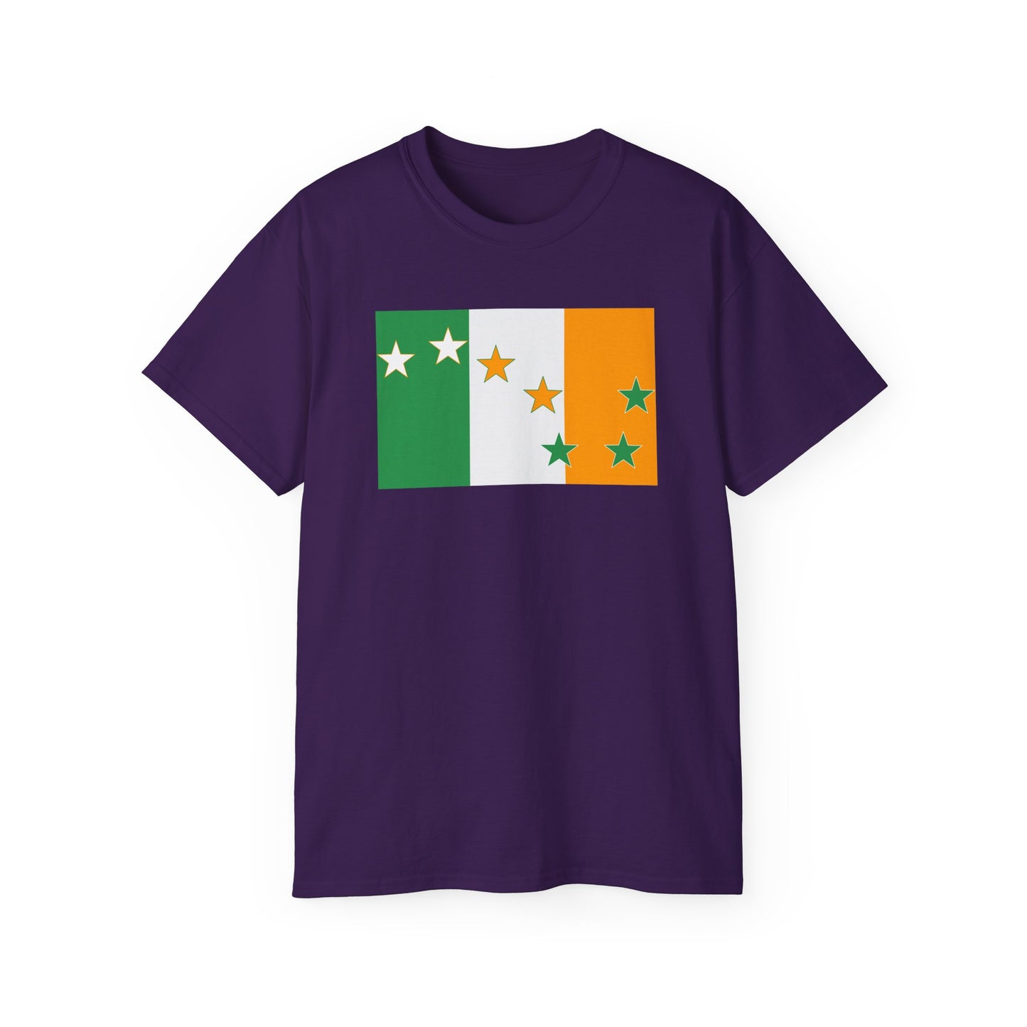 Irish Flag Tricolour with Socialist Starry Plough Unisex Ultra Cotton Tee