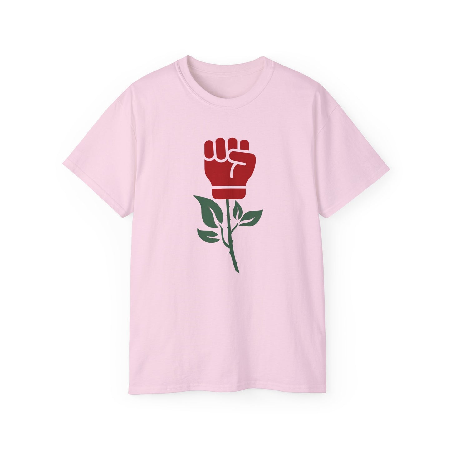 Socialist Rose Fist Leftist Solidarity Socialism Unisex Ultra Cotton Tee