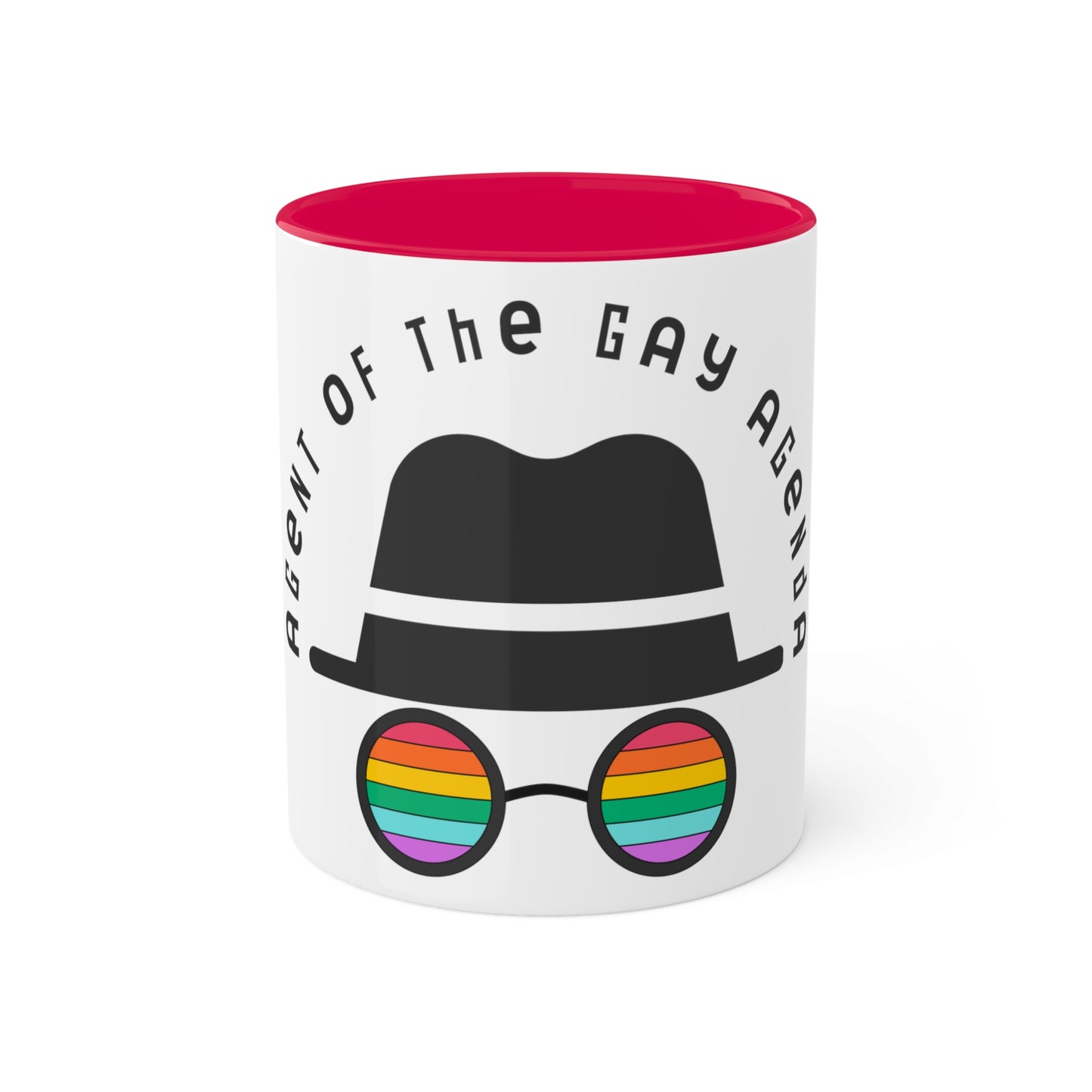 LGBTQ Plus Rainbow Agent of The Gay Agenda Spy Gay Queer Trans Rights Lesbian Pride Colourful Mug