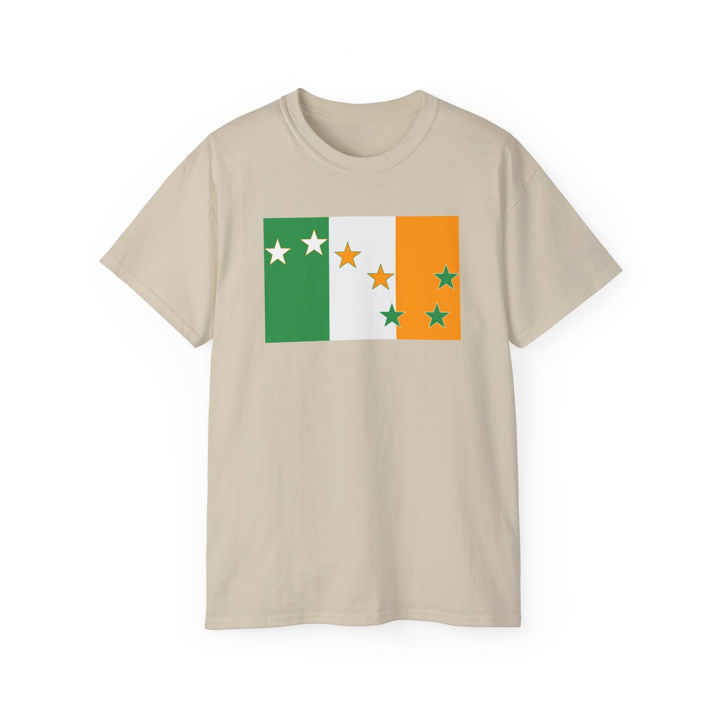 Irish Flag Tricolour with Socialist Starry Plough Unisex Ultra Cotton Tee