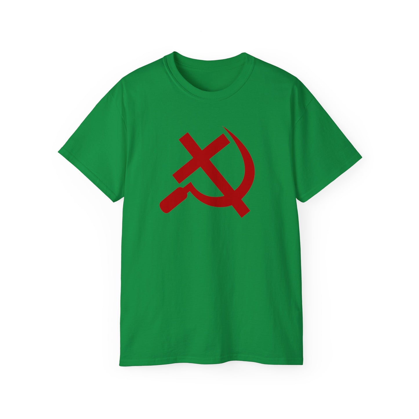 Christian Socialist Cross and Sickle Communist Hammer and Sickle Unisex Ultra Cotton Tee
