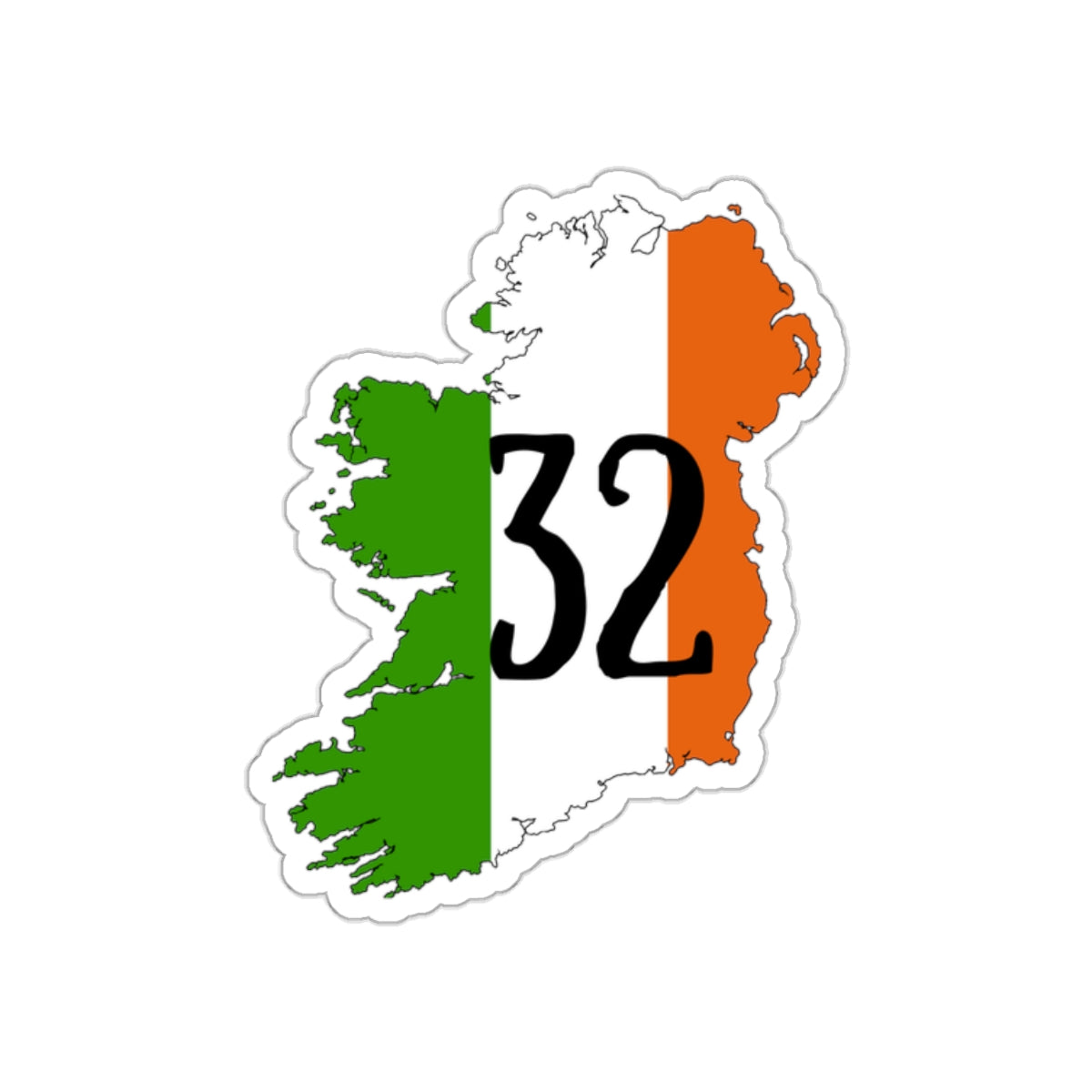 United Ireland 32 Counties Irish Erin go Bragh St Patrick's Day Republican Kiss-Cut Sticker