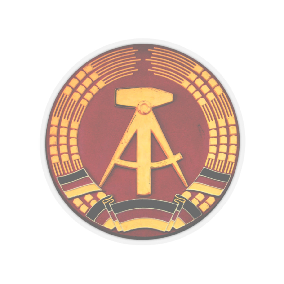 East German DDR Hammer and Compass Emblem Communist Cold War Socialist Sticker Kiss-Cut Sticker