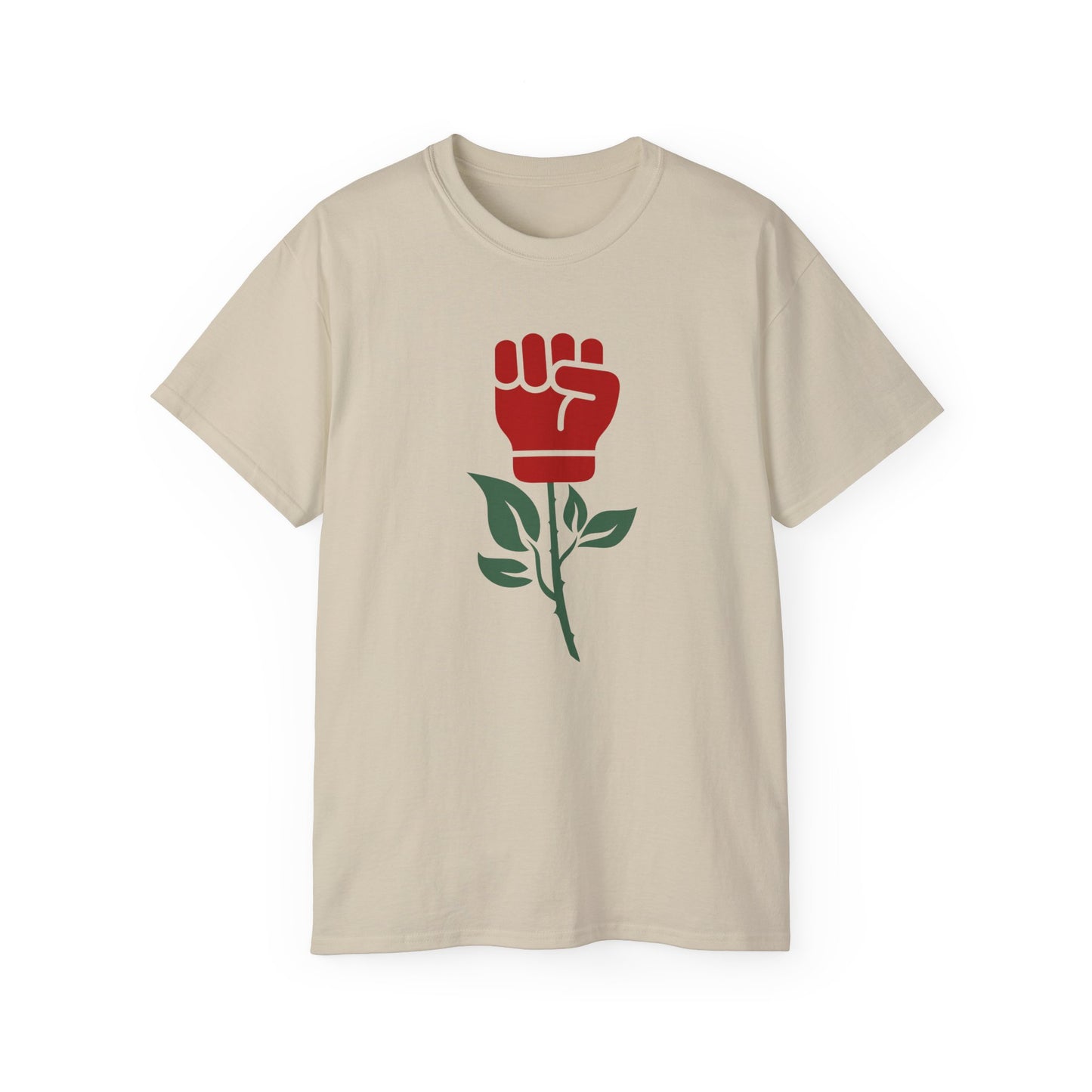 Socialist Rose Fist Leftist Solidarity Socialism Unisex Ultra Cotton Tee