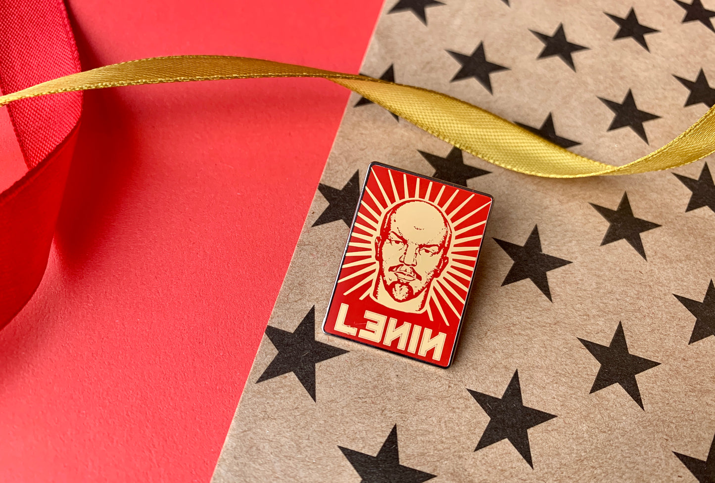 Communist VI Lenin Red Leftist Soviet Union Poster Style USSR Pin Badge