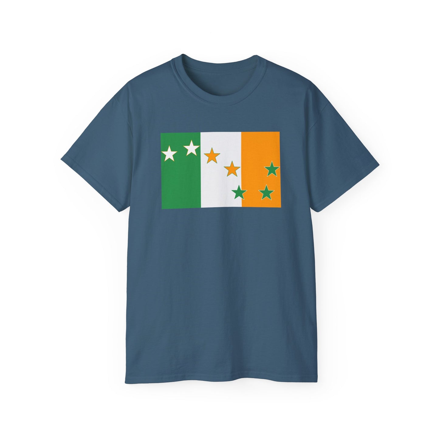 Irish Flag Tricolour with Socialist Starry Plough Unisex Ultra Cotton Tee