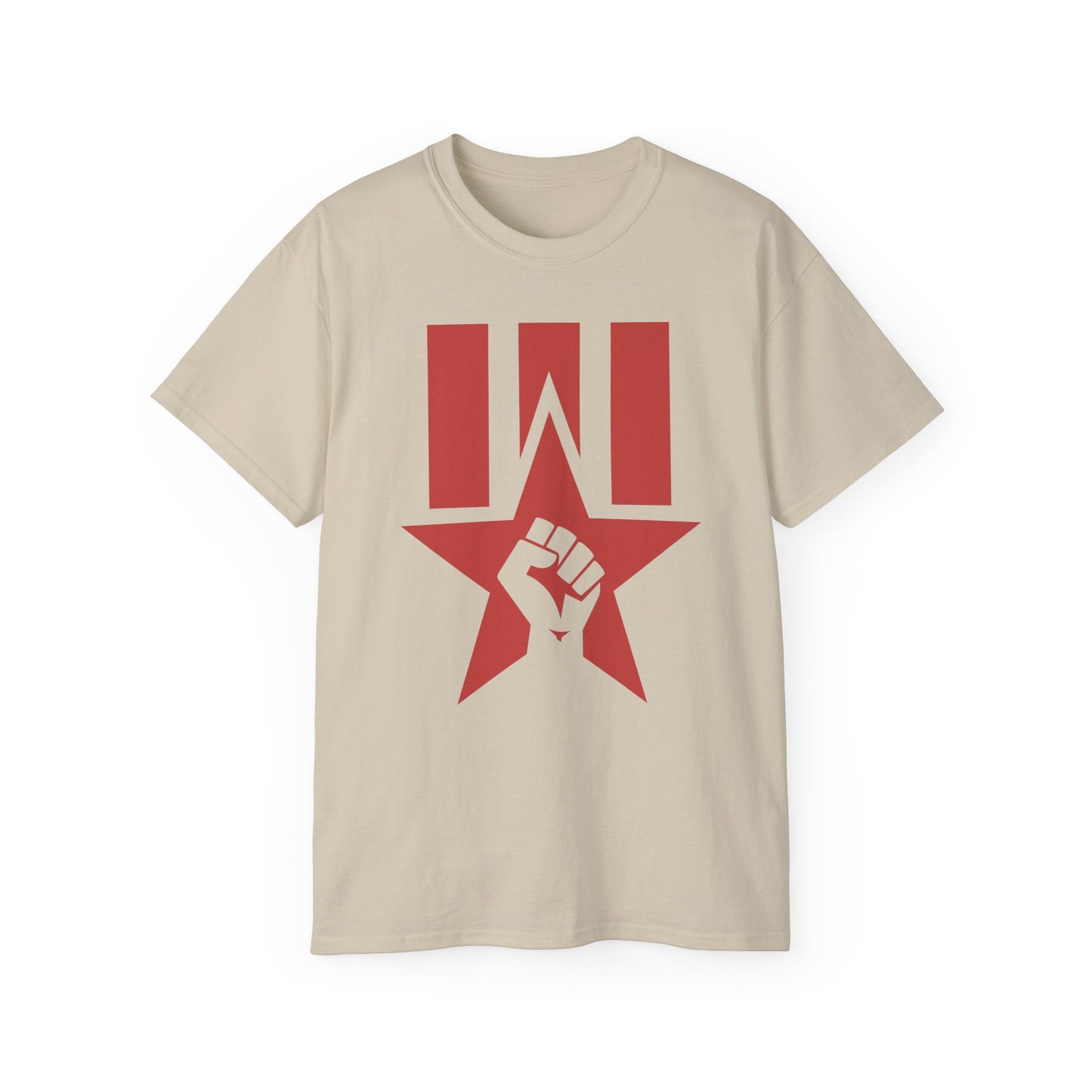 Leftist Star with Raised Fist and Stripes Socialist Unisex Ultra Cotton Tee