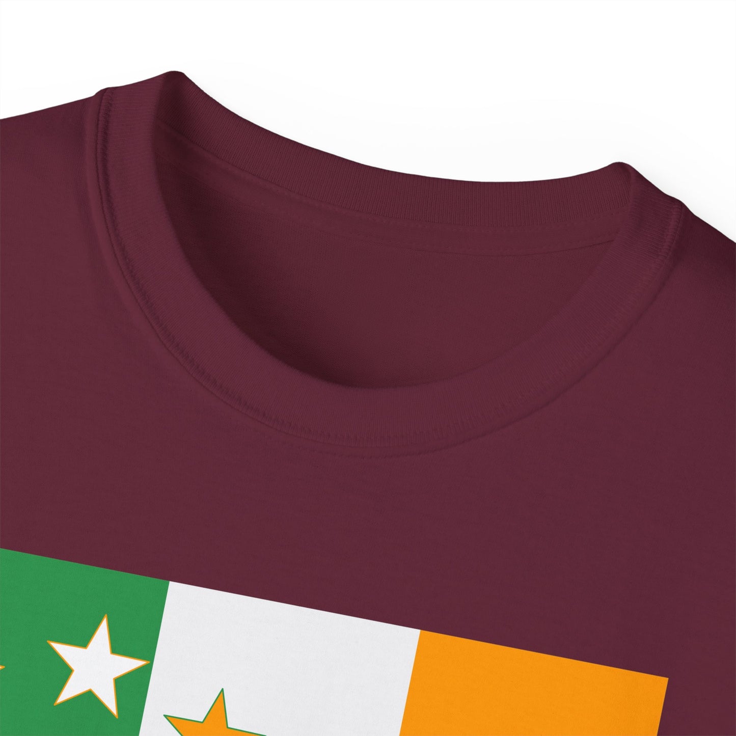 Irish Flag Tricolour with Socialist Starry Plough Unisex Ultra Cotton Tee