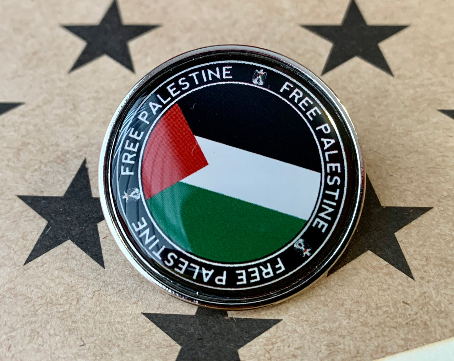 Free Palestine Palestinian Flag Circular Enamel Pin Badge