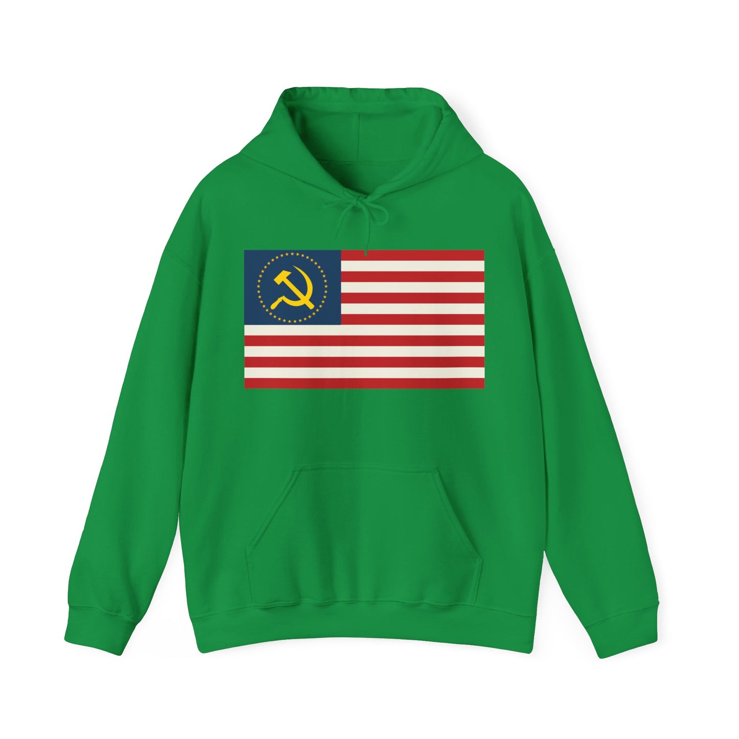 Socialist USA Stars and Stripes Communist American Flag Unisex Heavy Blend Hooded Sweatshirt