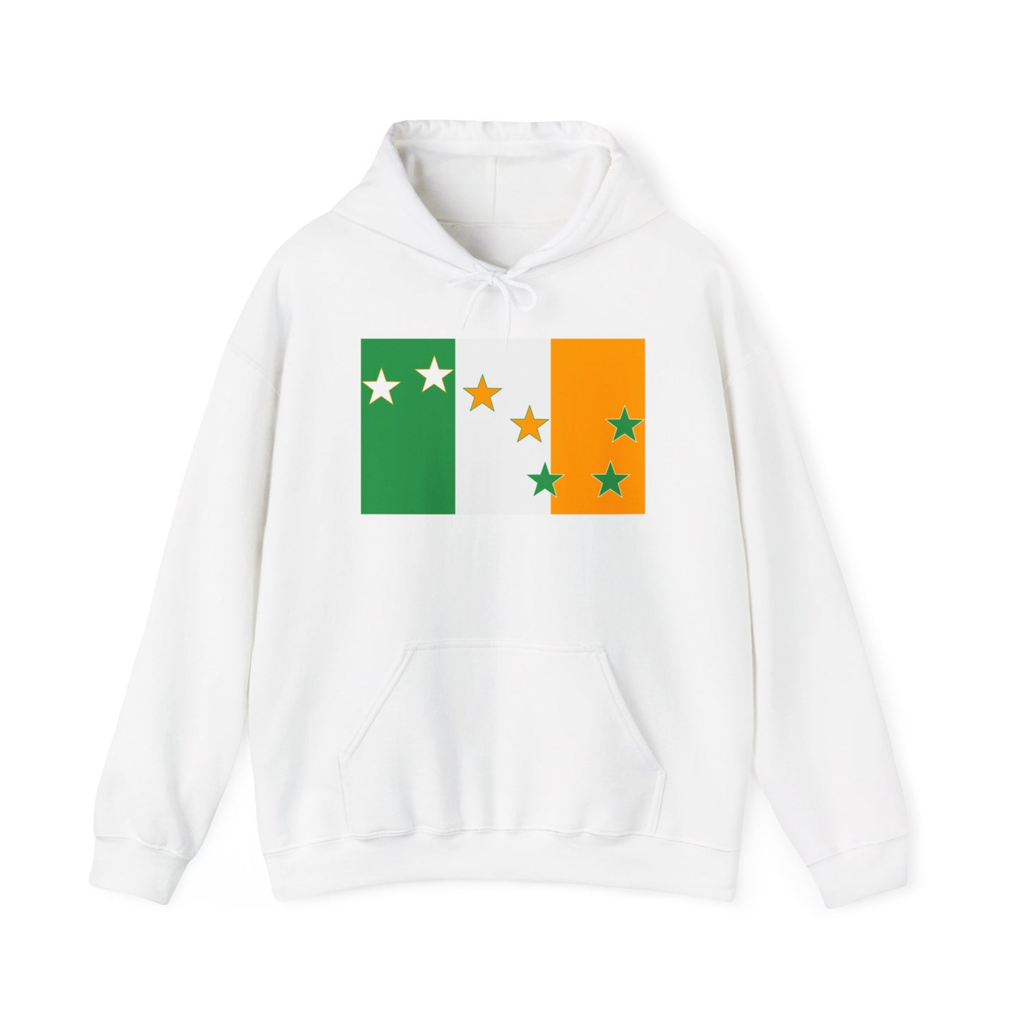 Irish Flag Tricolour with Socialist Starry Plough Unisex Heavy Blend Hooded Sweatshirt
