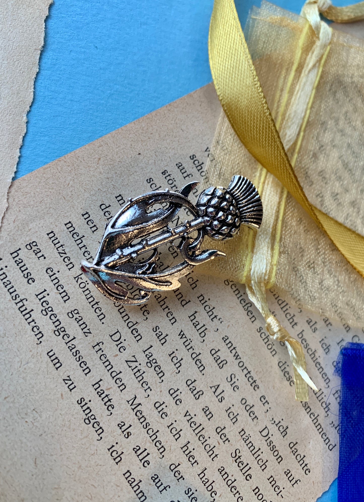 Scottish Silver Metal Thistle Brooch Pin Badge