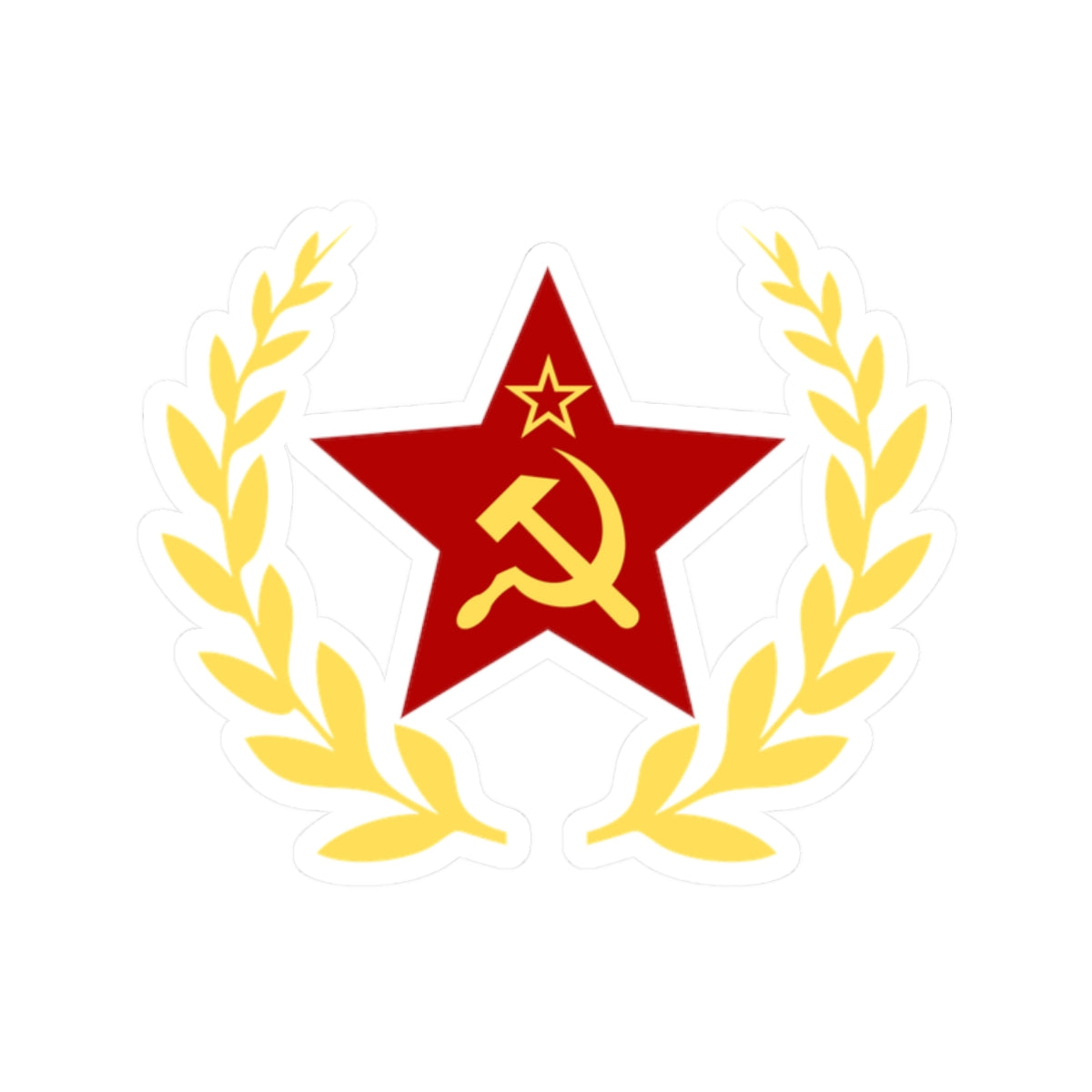 Red Star with CCCP Hammer and Sickle & Laurels Bubble-free Sticker
