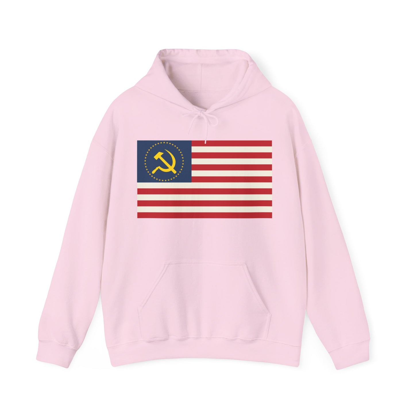 Socialist USA Stars and Stripes Communist American Flag Unisex Heavy Blend Hooded Sweatshirt