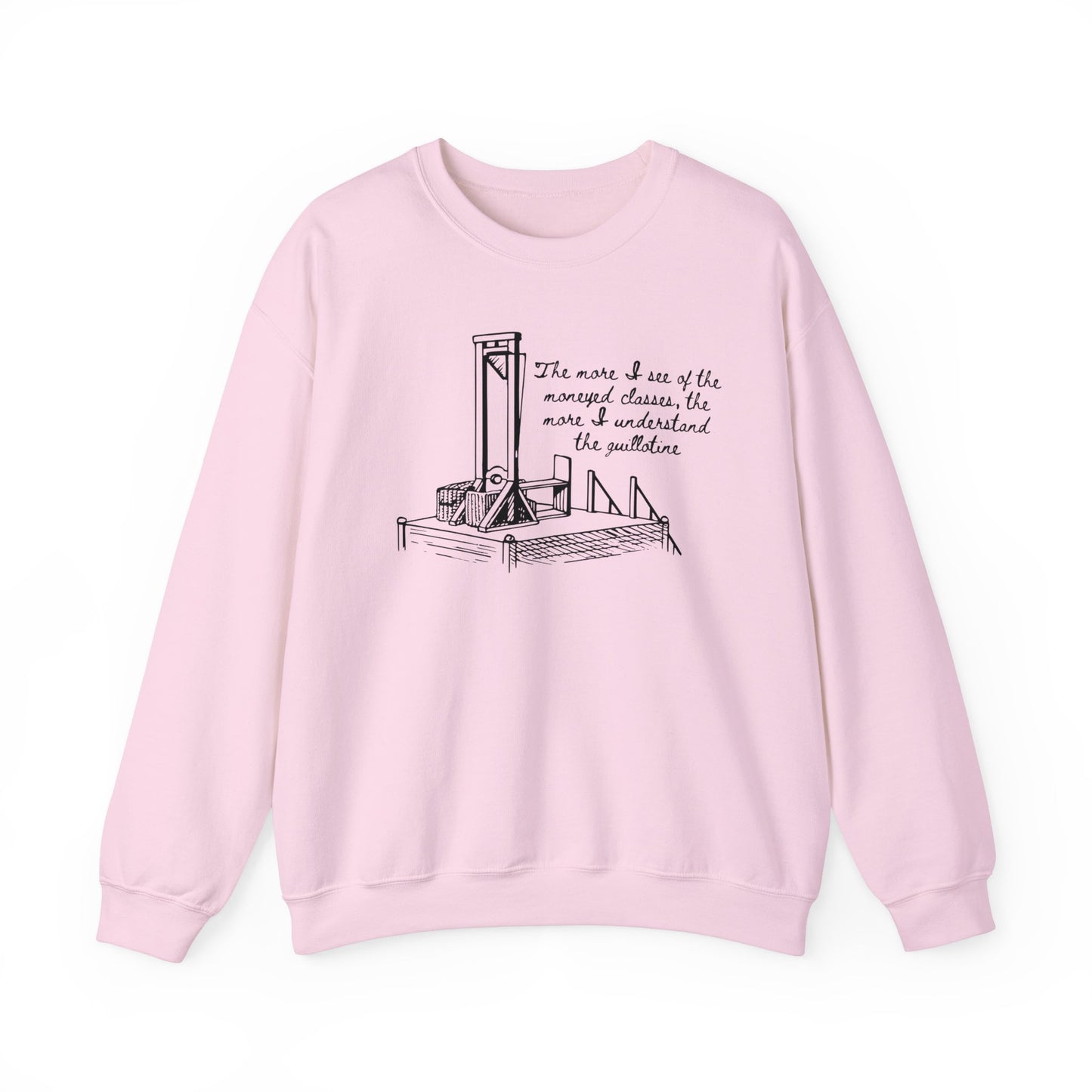 Anti Capitalist Guillotine with Platform George Bernard Shaw Quote The Moneyed Classes Leftist Socialist Heavy Blend™ Crewneck Sweatshirt