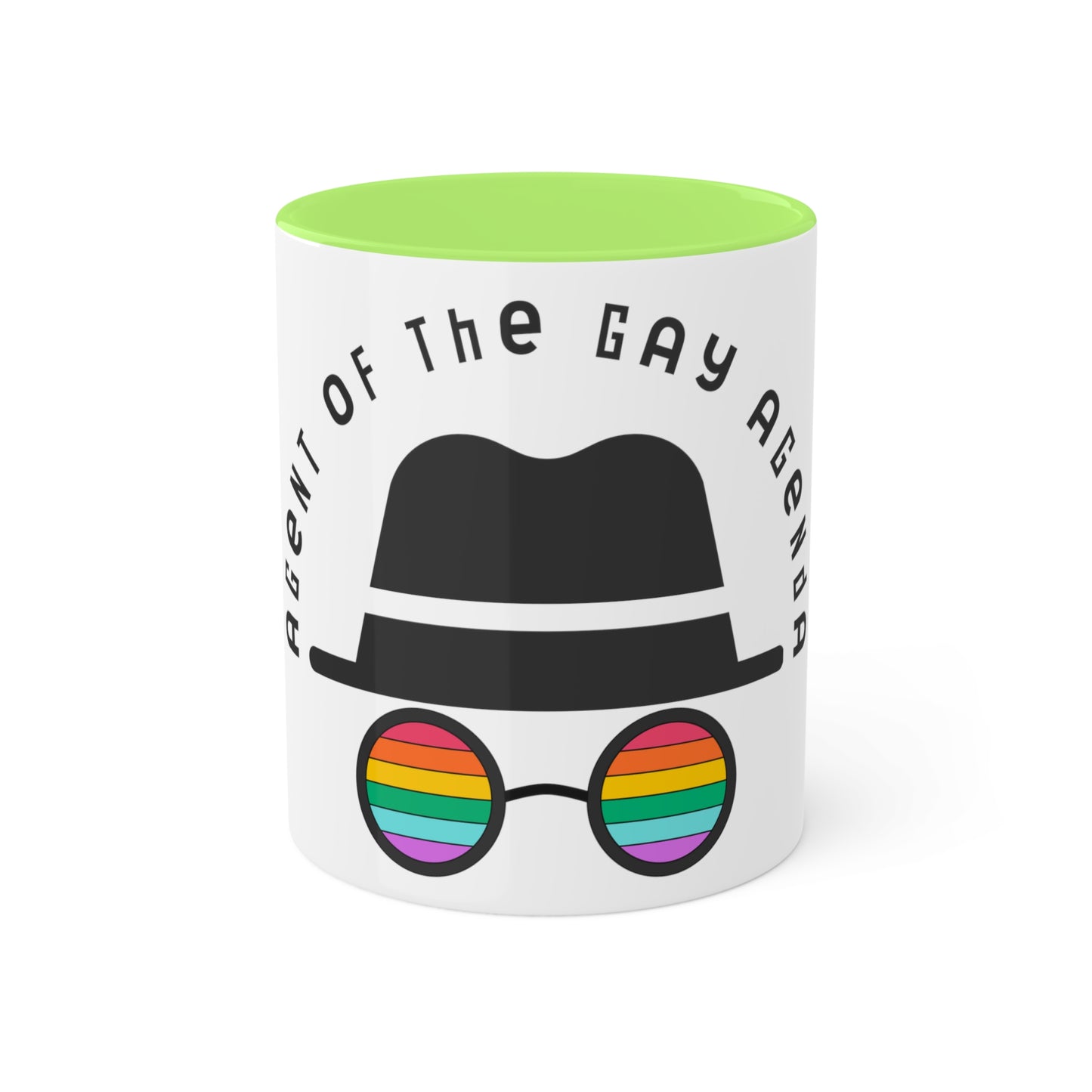LGBTQ Plus Rainbow Agent of The Gay Agenda Spy Gay Queer Trans Rights Lesbian Pride Colourful Mug
