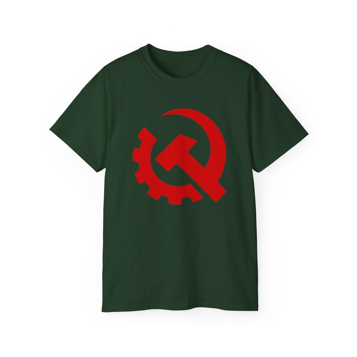 Leftist Industrial Style Hammer and Sickle Socialist Communist Unisex Ultra Cotton Tee