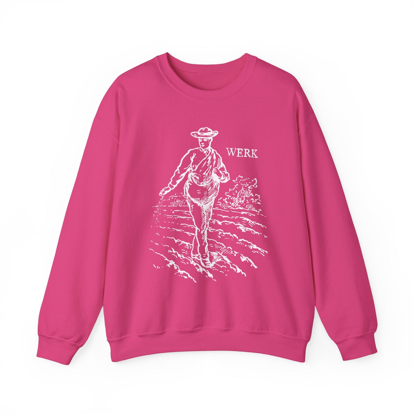 LGBTQ Plus Werk Vintage Farmer Sowing Seeds Gay Lesbian Queer Trans Unisex Heavy Blend™ Crewneck Sweatshirt