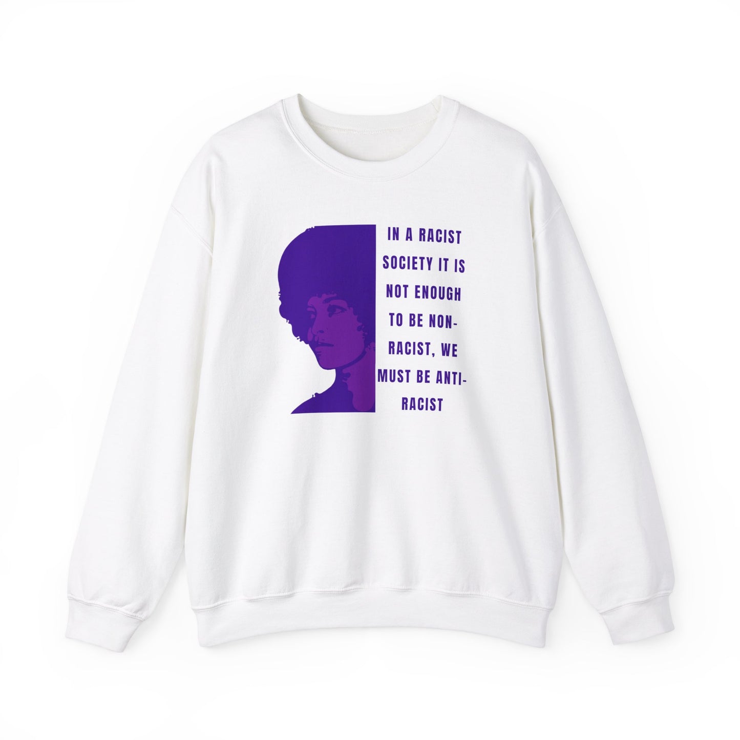 Angela Davis Anti-Racist Quote Counter Culture 70's Style Print BLM Unisex Heavy Blend™ Crewneck Sweatshirt