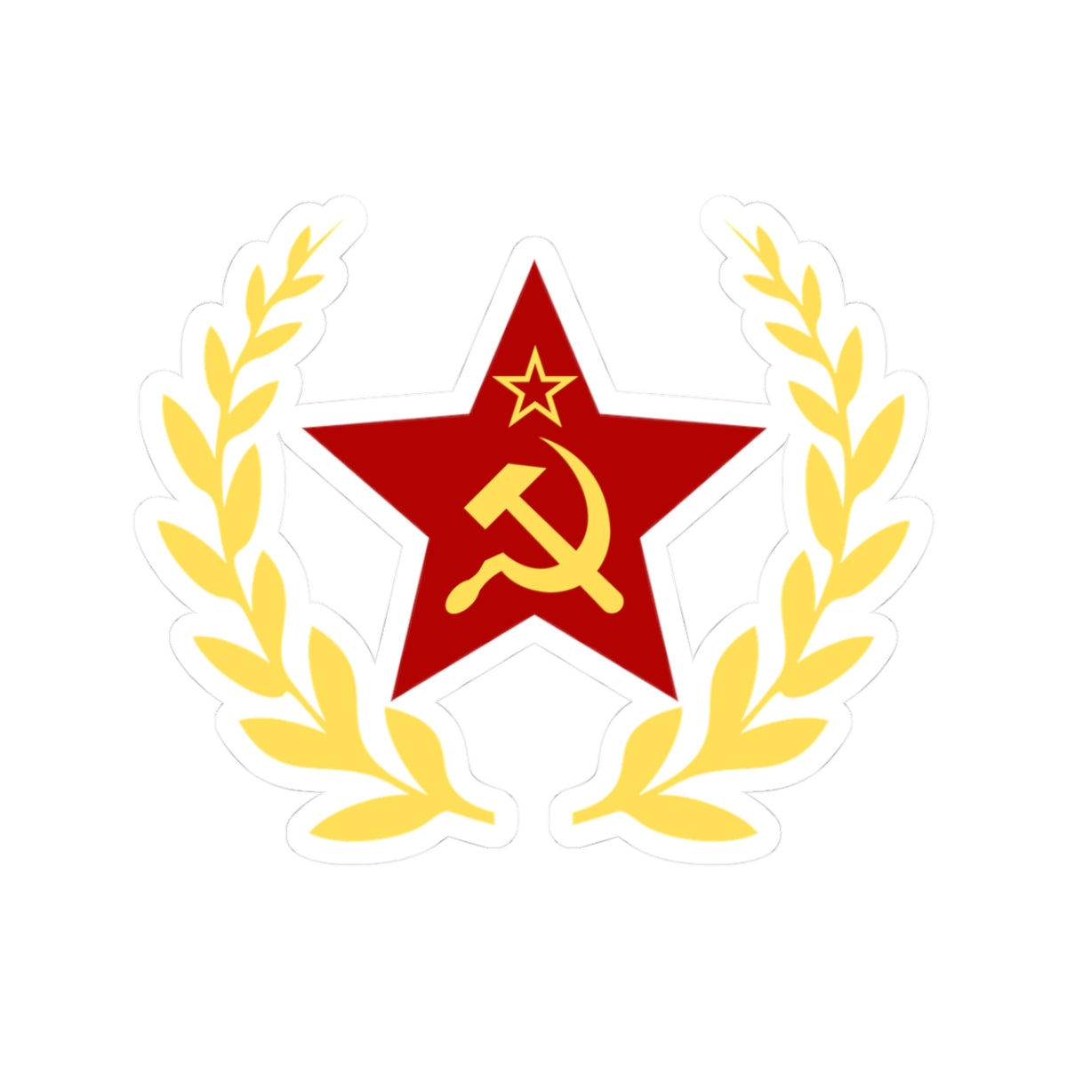 Red Star with CCCP Hammer and Sickle & Laurels Bubble-free Sticker