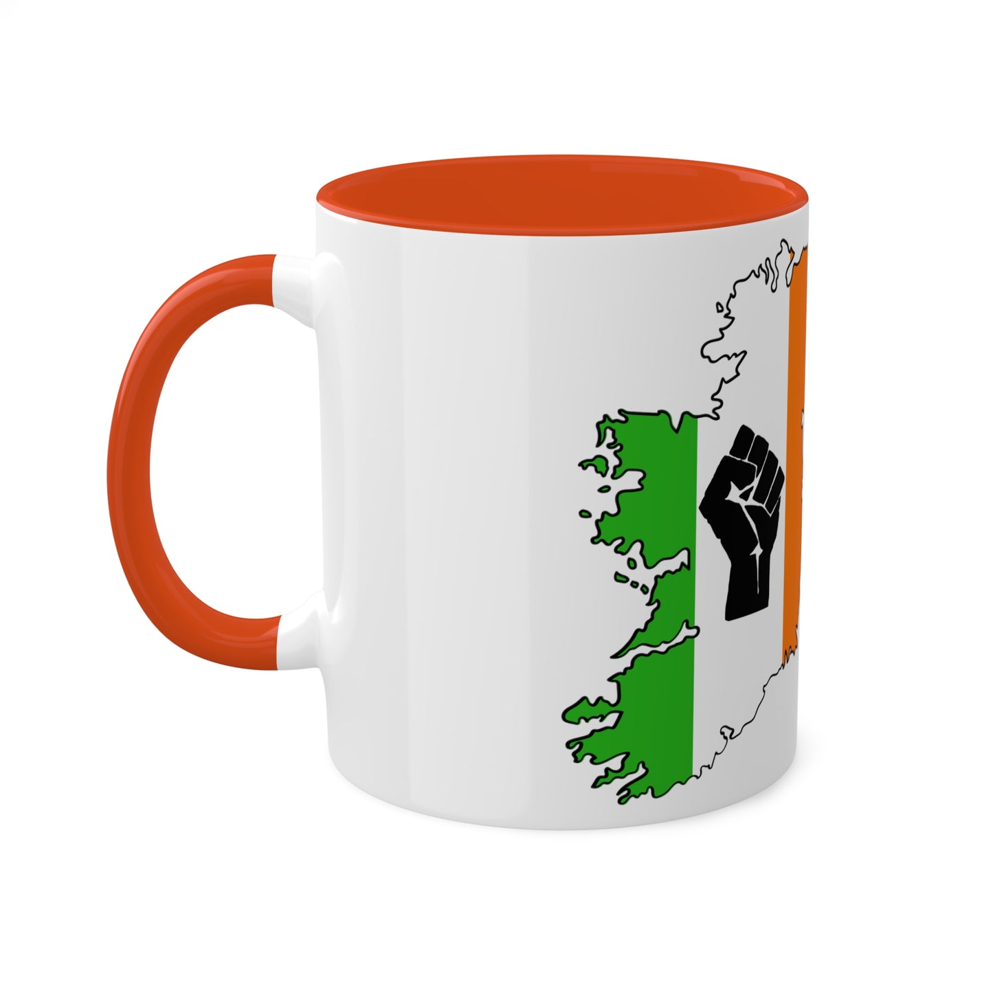 Irish Tricolour United Ireland Tiocfaidh ár lá with Black Fist Erin go Bragh Irish Republican Colourful Mug