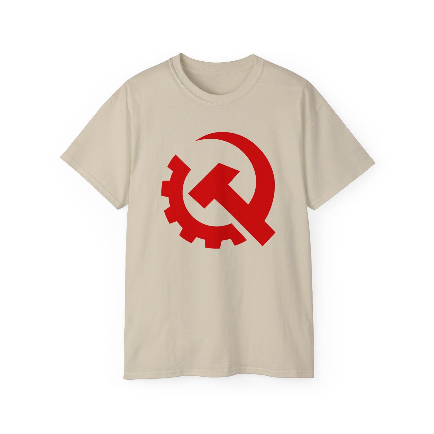 Leftist Industrial Style Hammer and Sickle Socialist Communist Unisex Ultra Cotton Tee
