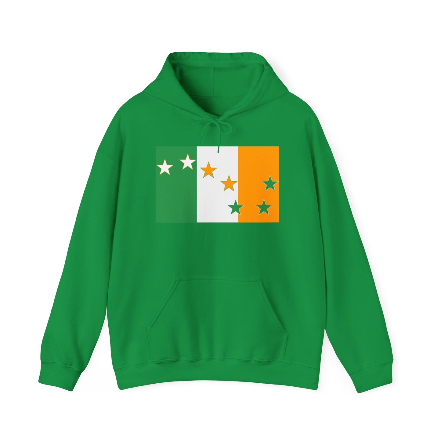 Irish Flag Tricolour with Socialist Starry Plough Unisex Heavy Blend Hooded Sweatshirt