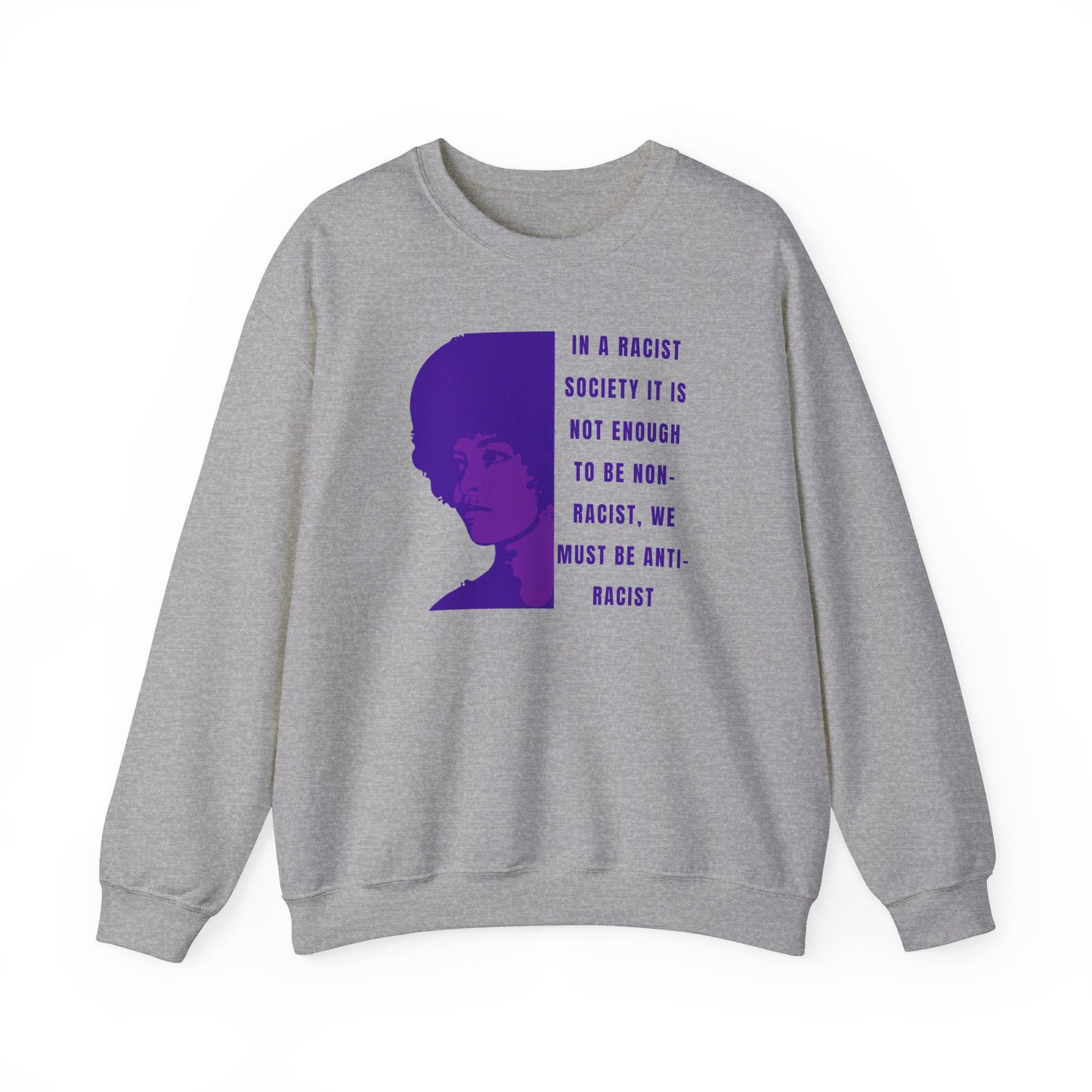 Angela Davis Anti-Racist Quote Counter Culture 70's Style Print BLM Unisex Heavy Blend™ Crewneck Sweatshirt