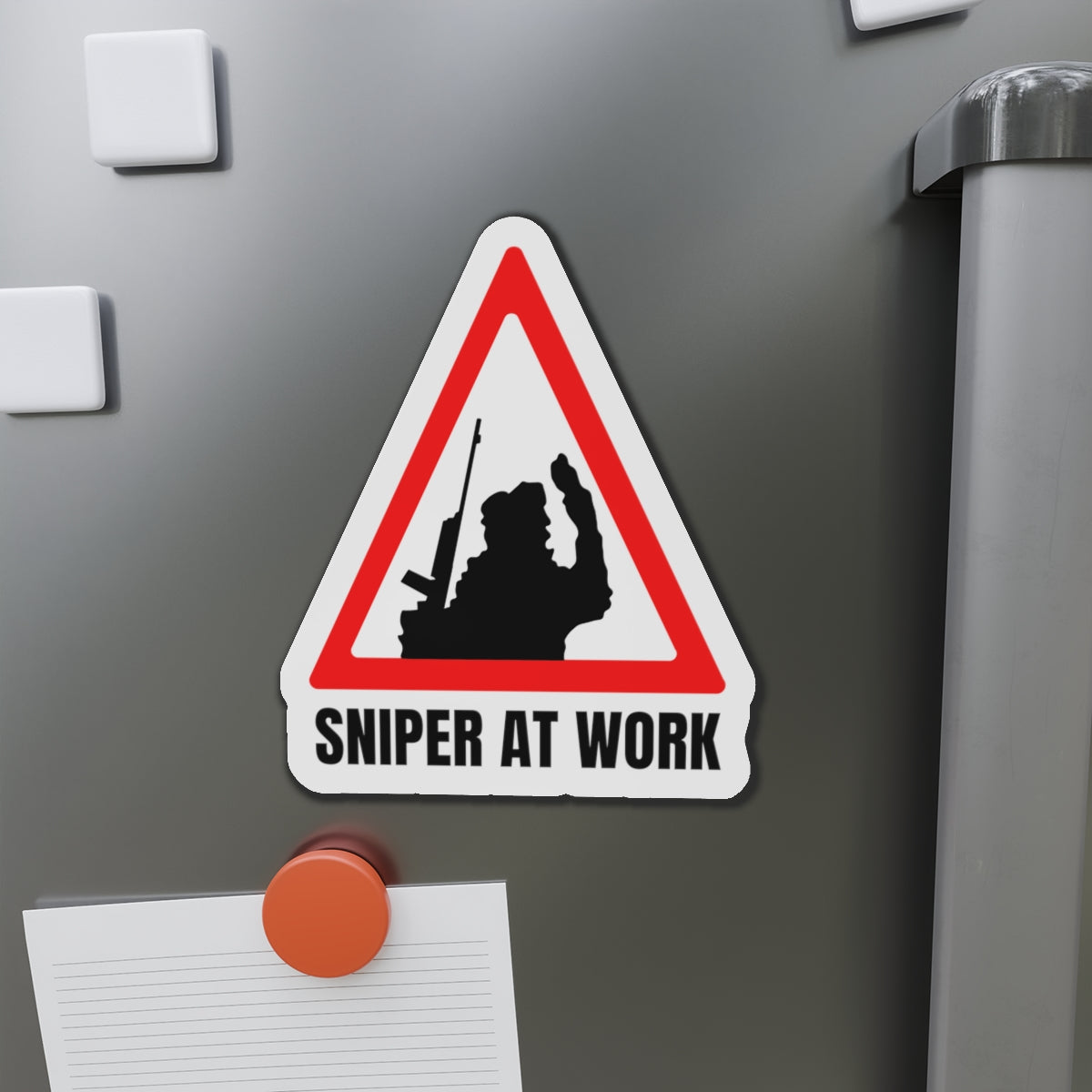 Sniper At Work United Ireland Irish Republican Army Road Sign IRA Kiss-Cut Magnet
