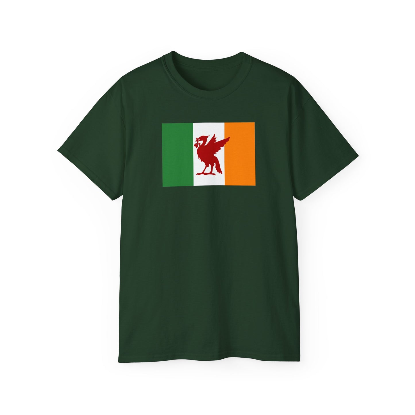 Irish Liverpool Liver Bird Scouse Irish Flag Tricolour Unisex Ultra Cotton Tee