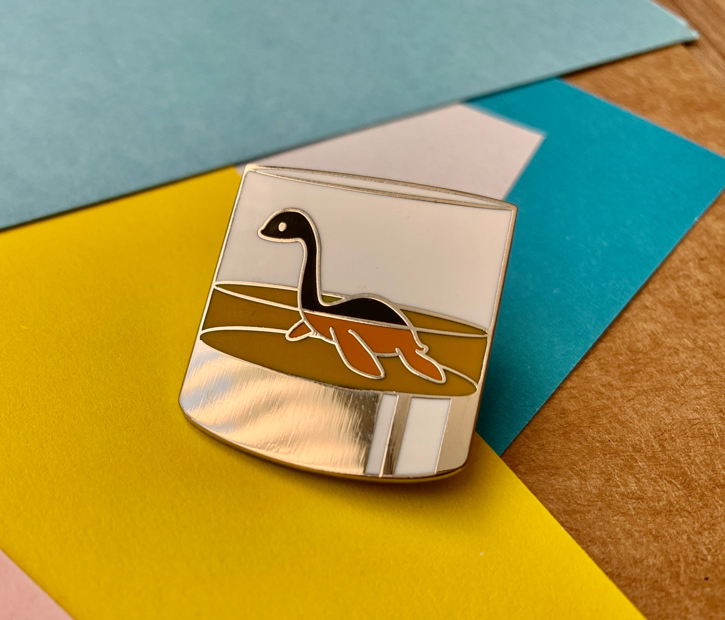 Scotland Lock Ness Monster in Whiskey Glass Scottish Enamel Pin Badge