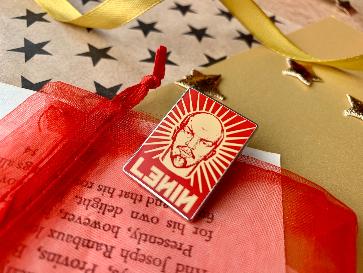 Communist VI Lenin Red Leftist Soviet Union Poster Style USSR Pin Badge