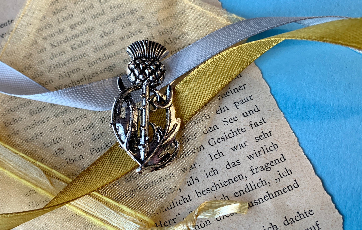 Scottish Silver Metal Thistle Brooch Pin Badge
