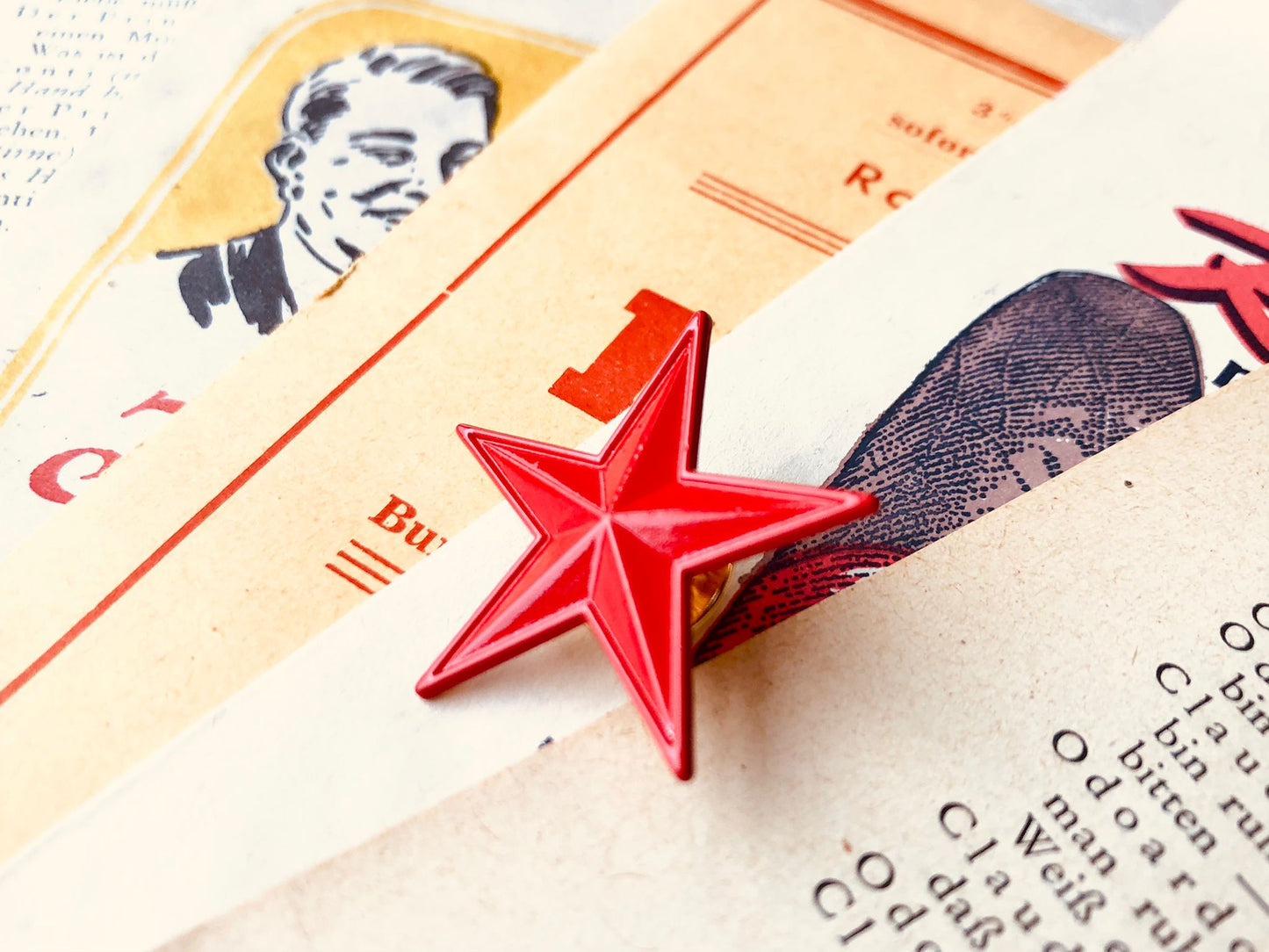 Leftist Red Star Socialist Communist Enamel Pin Badge