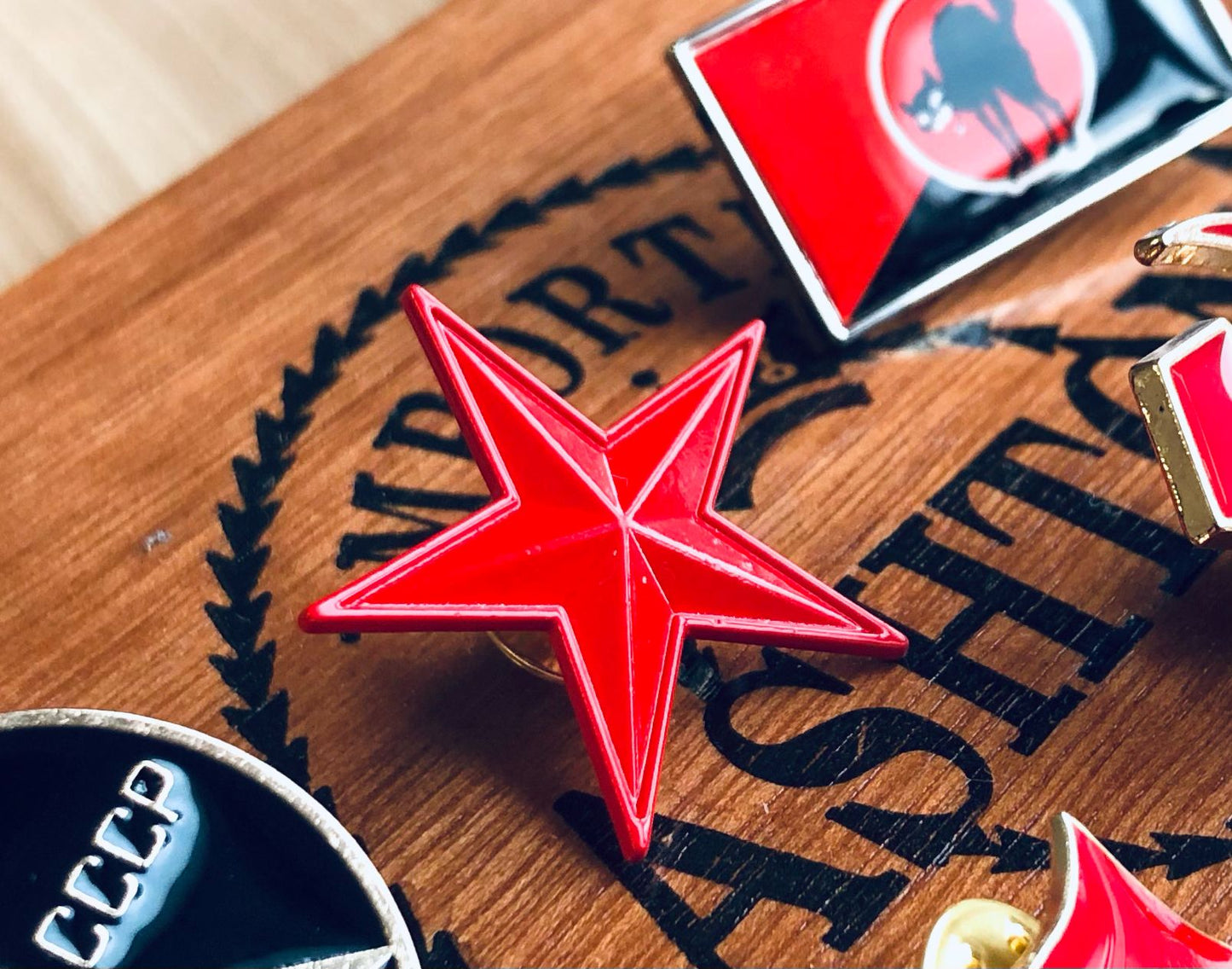 Leftist Red Star Socialist Communist Enamel Pin Badge