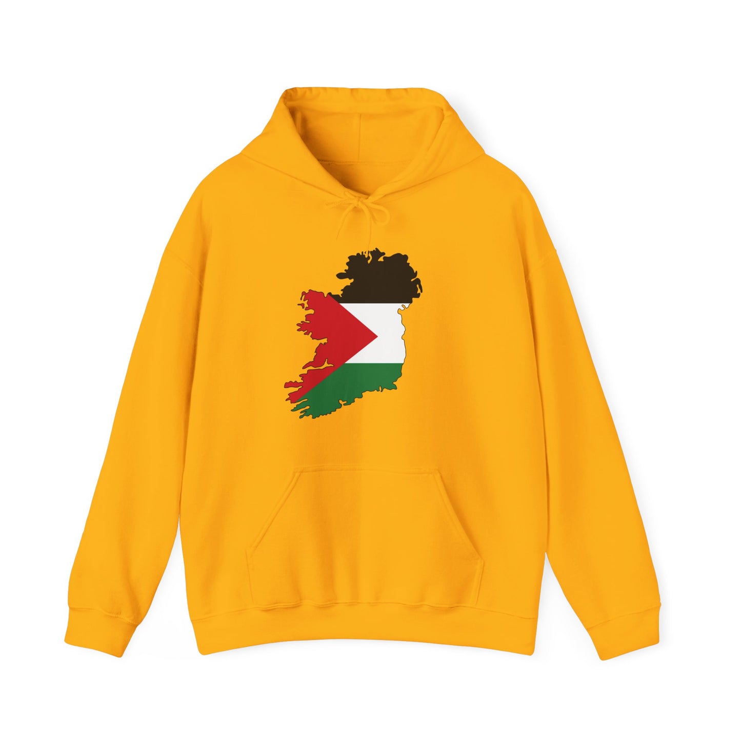 Irish Palestine Solidarity Outline of Ireland with Palestinian Flag Free Gaza Hoodie Unisex Heavy Blend™ Hooded Sweatshirt