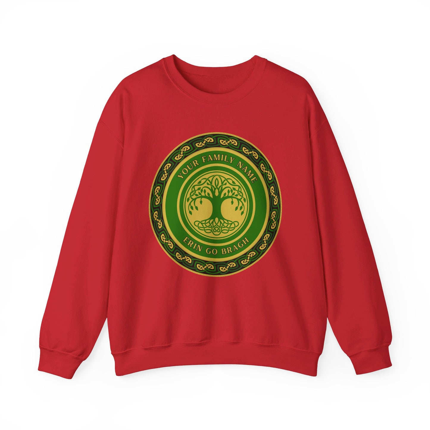 Custom Irish Family Name Erin go Bragh Celtic Family Tree Irish Genealogy Personalised Ireland Unisex Heavy Blend Crewneck Sweatshirt