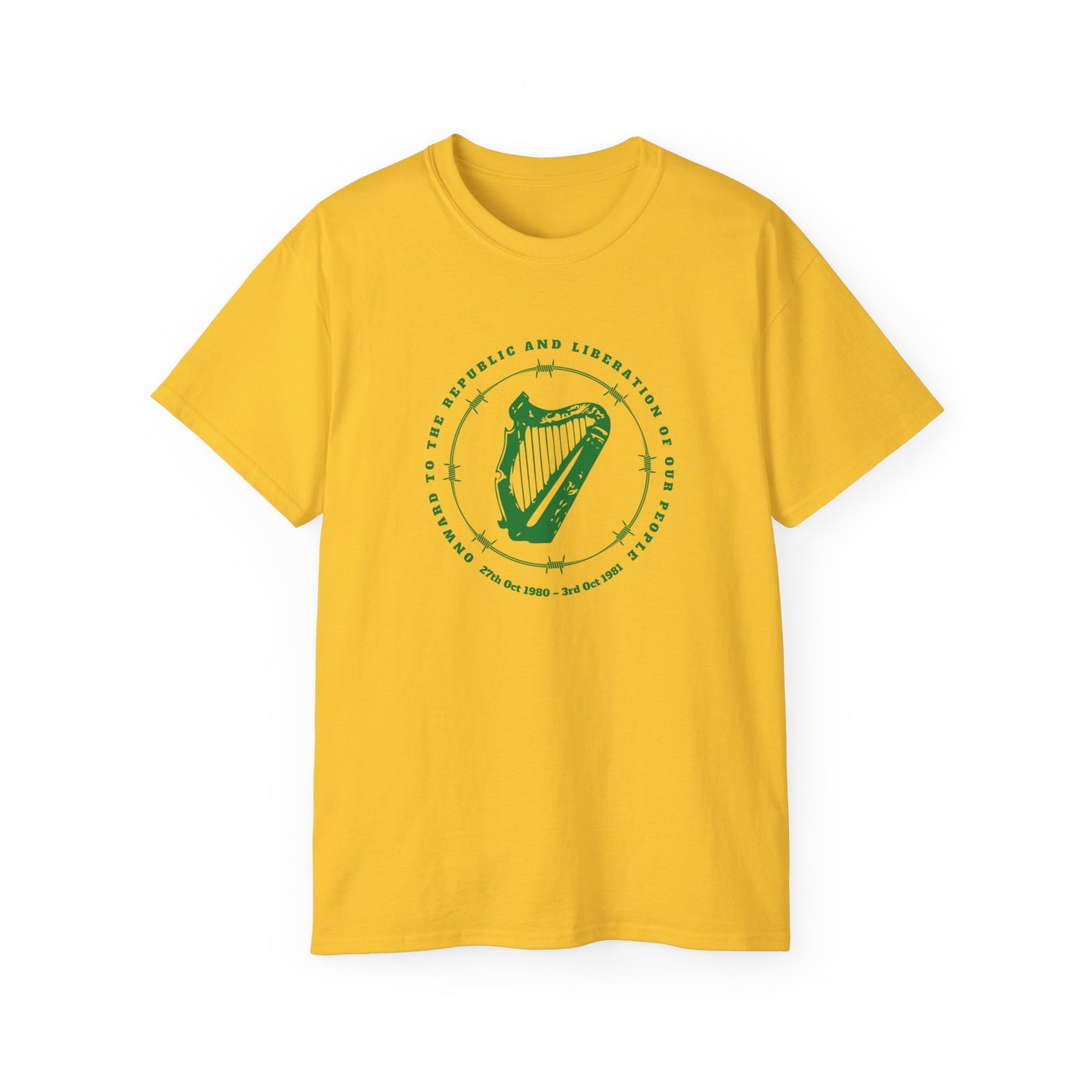 IRA INLA Irish 1981 Hunger Strikers Commemorative Memorial To The Ten Men with Bobby Sands Quote Unisex Ultra Cotton Tee