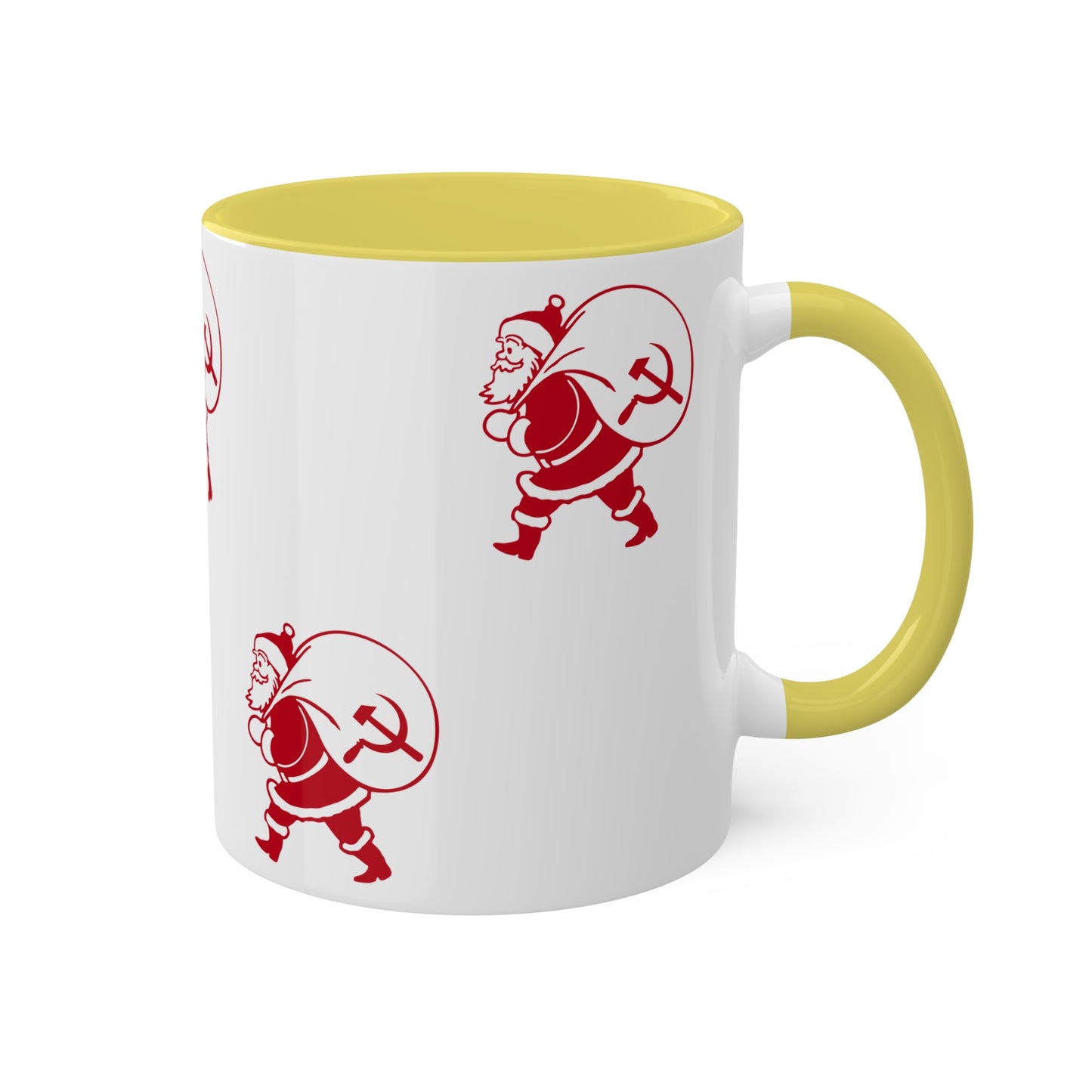 Socialist Santa Leftist Father Christmas with Hammer and Sickle Sack Communist Christmas Mug