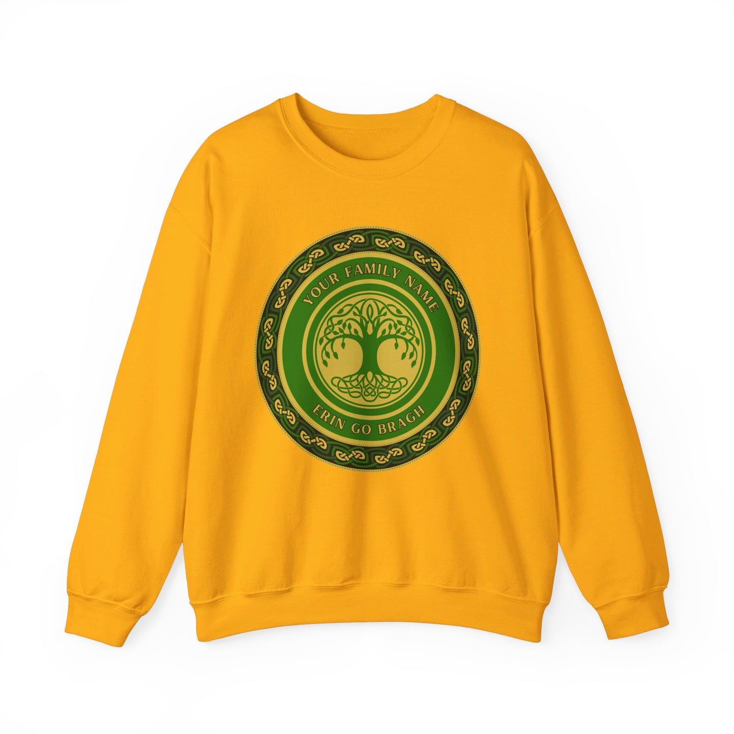 Custom Irish Family Name Erin go Bragh Celtic Family Tree Irish Genealogy Personalised Ireland Unisex Heavy Blend Crewneck Sweatshirt