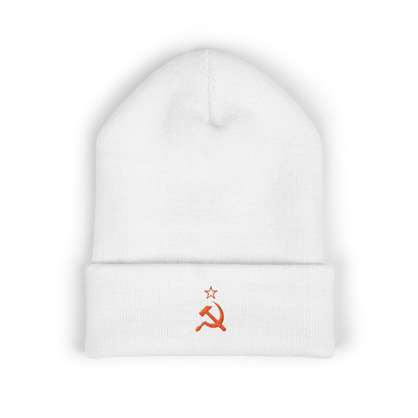 Leftist Embroidered Hammer & Sickle Socialist Cuffed Beanie