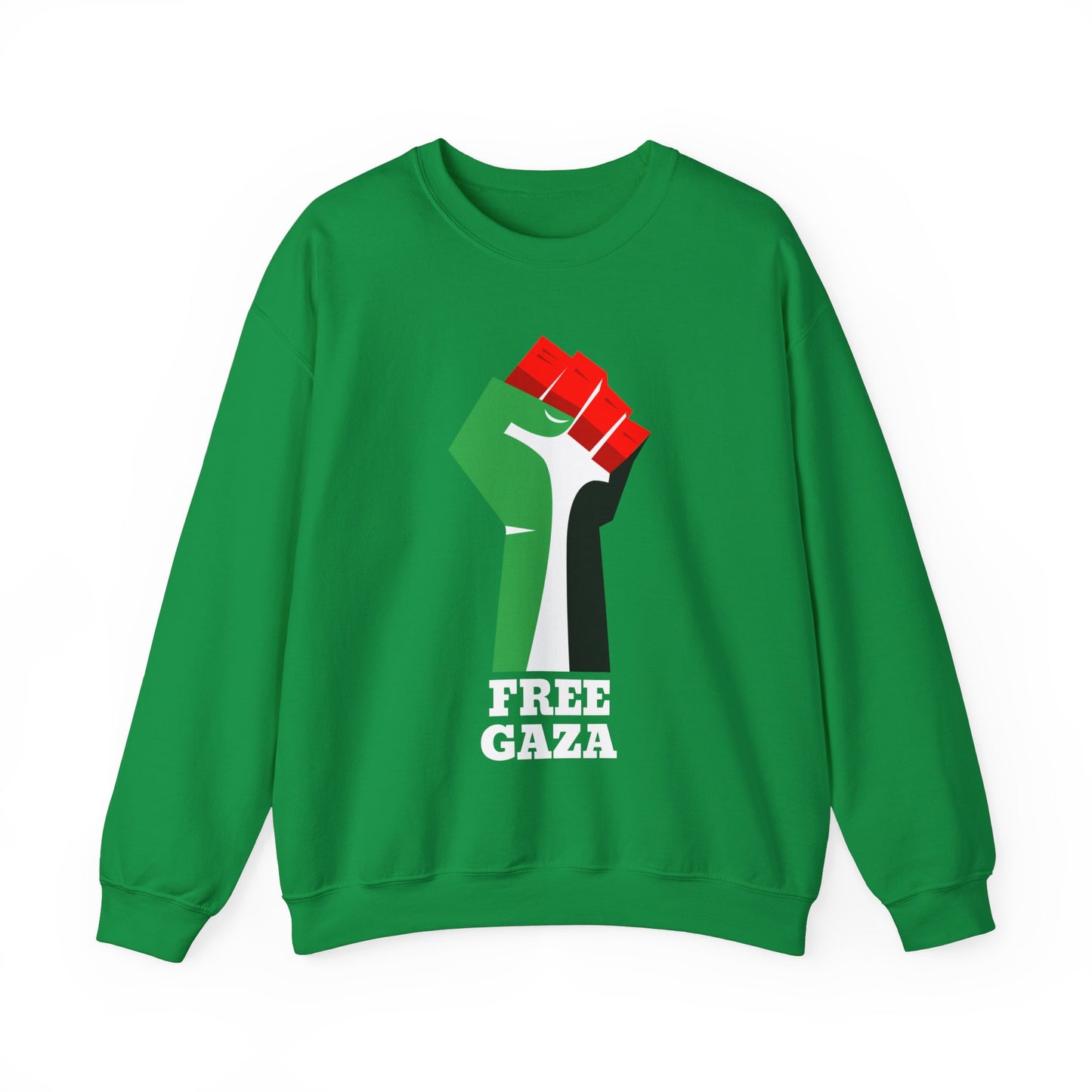 Palestine Free Gaza Palestinian Flag Fist Free Palestine Solidarity Unisex Heavy Blend™ Crewneck Sweatshirt