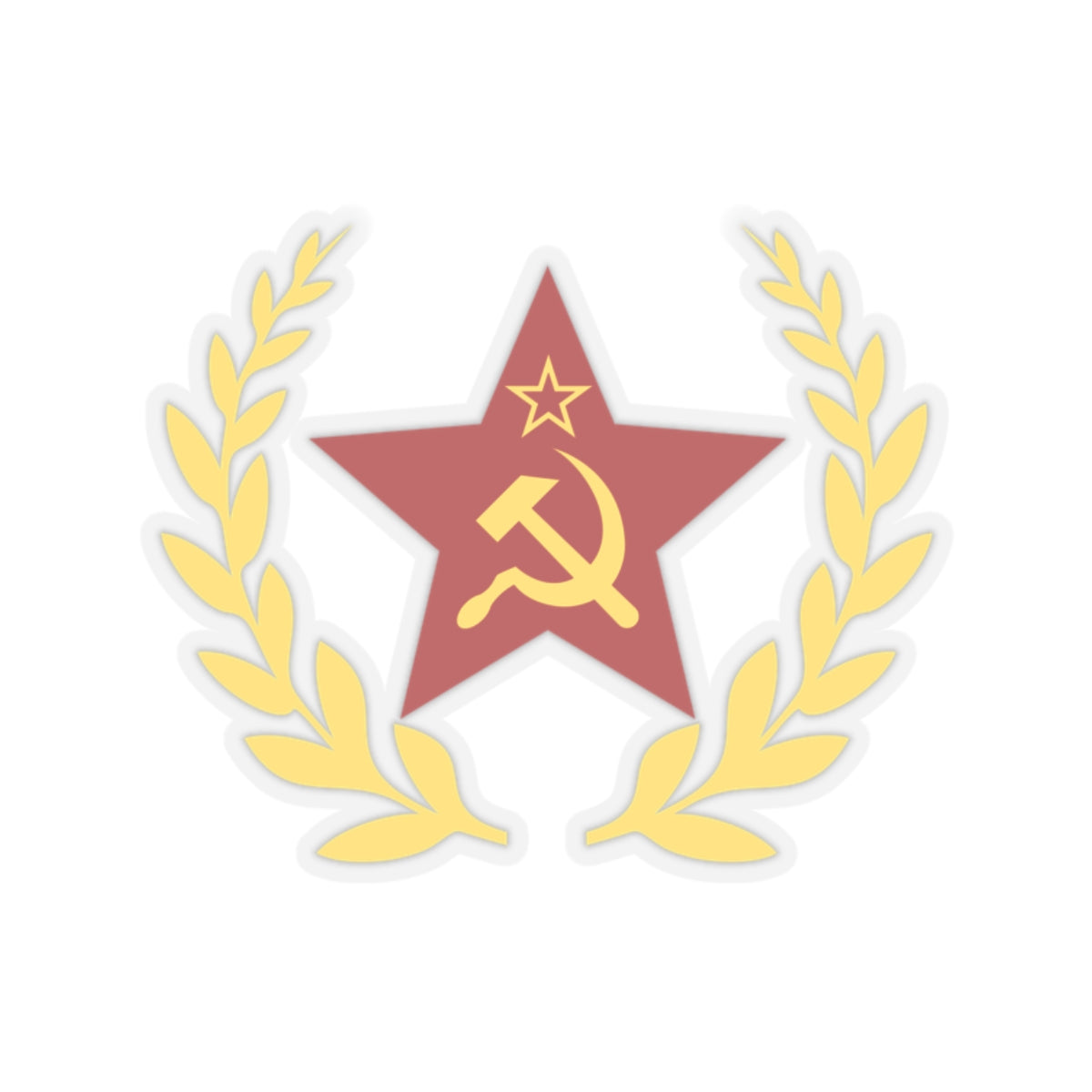 Red Star with CCCP Hammer and Sickle & Laurels Bubble-free Sticker