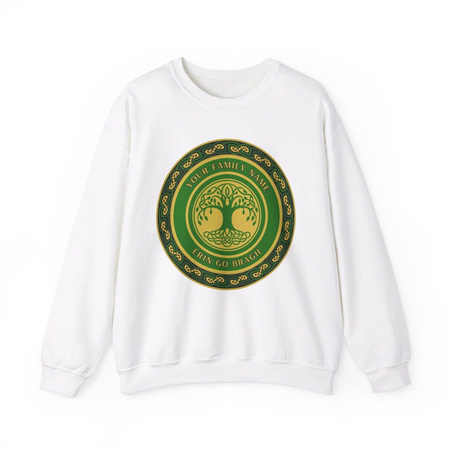 Custom Irish Family Name Erin go Bragh Celtic Family Tree Irish Genealogy Personalised Ireland Unisex Heavy Blend Crewneck Sweatshirt